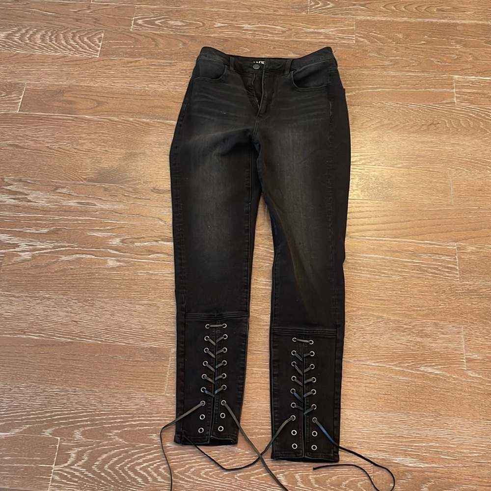 American Eagle jeans with lace-up bottoms.